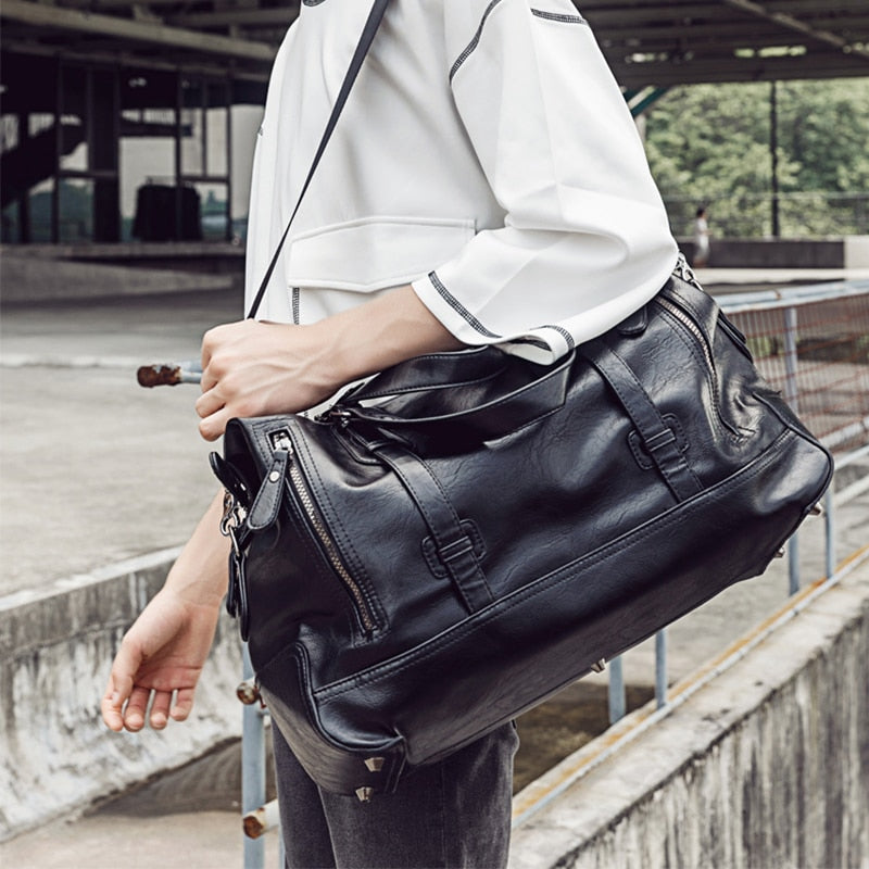 Sac Weekend à Main Bandoulière de Luxe en Cuir