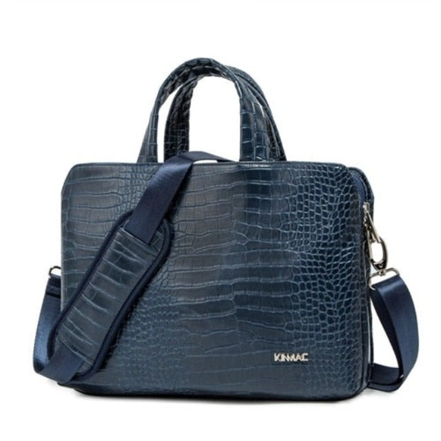 Sac Ordinateur à Main en Cuir à Motif Croco