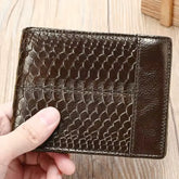 Porte Carte à Deux Volets Chic en Cuir à Motif Crocodile