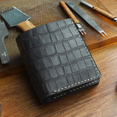 Porte Carte en Cuir Crocodile pour Homme