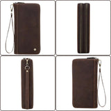 Portefeuille à Bandoulière Multifonction en Cuir Homme