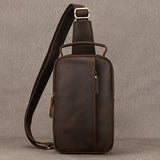 Sac Bandoulière Fonctionnel en Cuir Vintage pour Homme