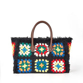 Sac Bandoulière Décontracté Fourre-tout Tressé au Crochet