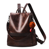 Sac à Dos avec Bandoulière en Cuir Vintage pour Femme