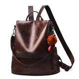 Sac à Dos avec Bandoulière en Cuir Vintage pour Femme