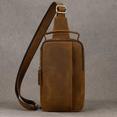Sac Bandoulière Fonctionnel en Cuir Vintage pour Homme