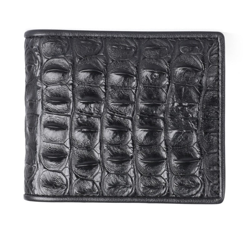 Porte Carte à Deux Volets Chic en Cuir à Motif Crocodile