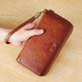 Portefeuille à Bandoulière Multifonction en Cuir Homme