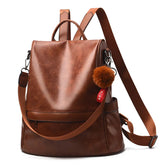 Sac à Dos avec Bandoulière en Cuir Vintage pour Femme