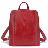 Sac à Dos en Cuir à Motif Croco pour Femme