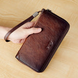 Portefeuille à Bandoulière Multifonction en Cuir Homme