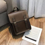 Sac Bandoulière à Dos en Cuir Style Collège