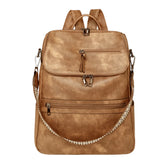 Sac à Dos Effet Vintage de Grande Capacité pour Femme