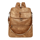 Sac à Dos Effet Vintage de Grande Capacité pour Femme