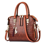 Sac Bandoulière Classique en Cuir à Motif Croco Femme