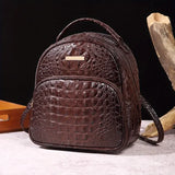 Sac à Dos Effet Croco de Petit Format Chic pour Femme