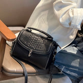 Sac à Main Effet Croco Classique en Cuir de Luxe