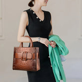 Sac Bandoulière à Main en Cuir Croco de Luxe