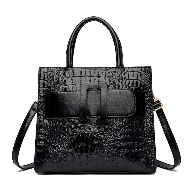 Sac Bandoulière à Main en Cuir Croco de Luxe