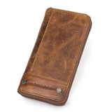 Portefeuille Long à Fermeture Eclair en Cuir Homme