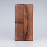 Portefeuille Long Vintage à Compartiments en Cuir Homme