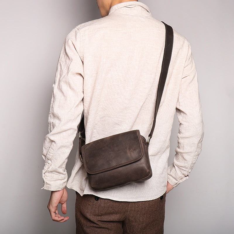 Sacoche Horizontale Simple en Cuir de Luxe Homme
