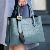 Sac à Main Motifs Croco de Luxe avec Poignées