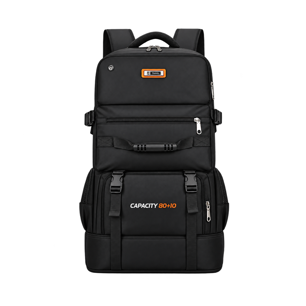 Black travel backpack