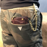 Porte Carte Elégant avec Chaîne en Cuir pour Homme