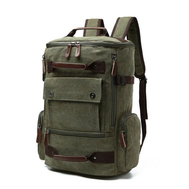 Sac de Voyage à Dos Vintage en Toile Homme