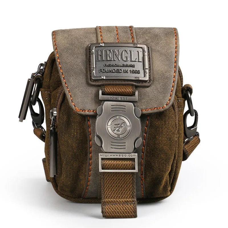 Sac Bandoulière de Style Rétro en Toile Vintage pour Homme