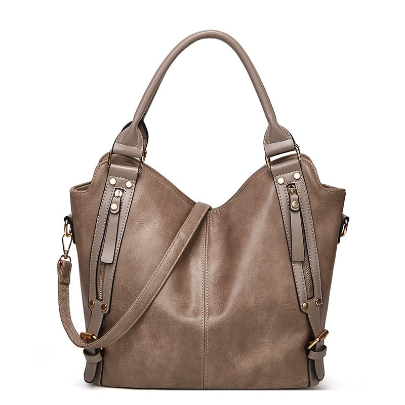 Sac Cabas Chic de Grande Capacité en Cuir Vintage