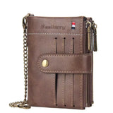 Porte Carte Elégant avec Chaîne en Cuir pour Homme