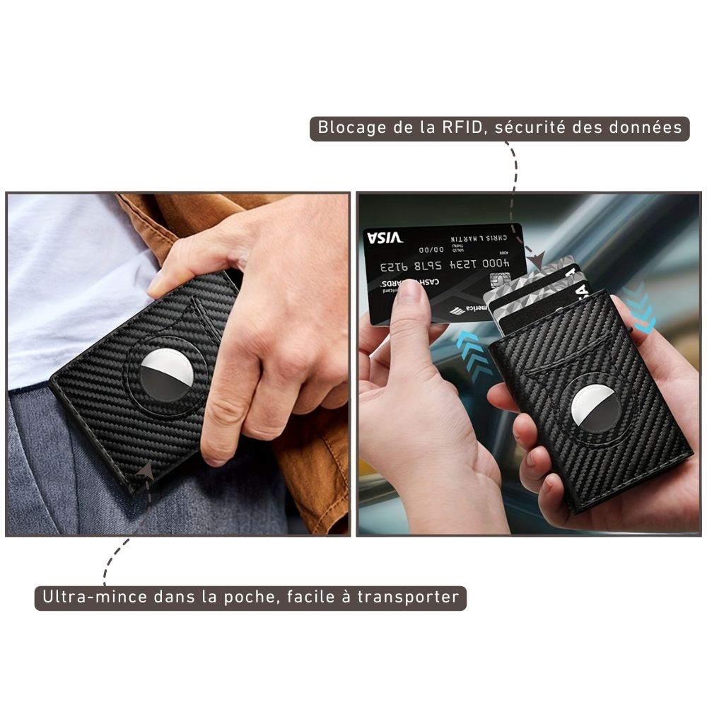 Porte-Cartes Homme RFID Compact et Magnétique