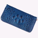 Portefeuille en Cuir à Motif Croco Décontracté pour Femme