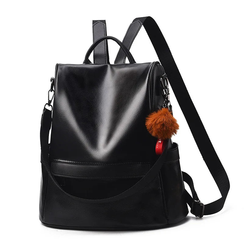 Sac à Dos avec Bandoulière en Cuir Vintage pour Femme