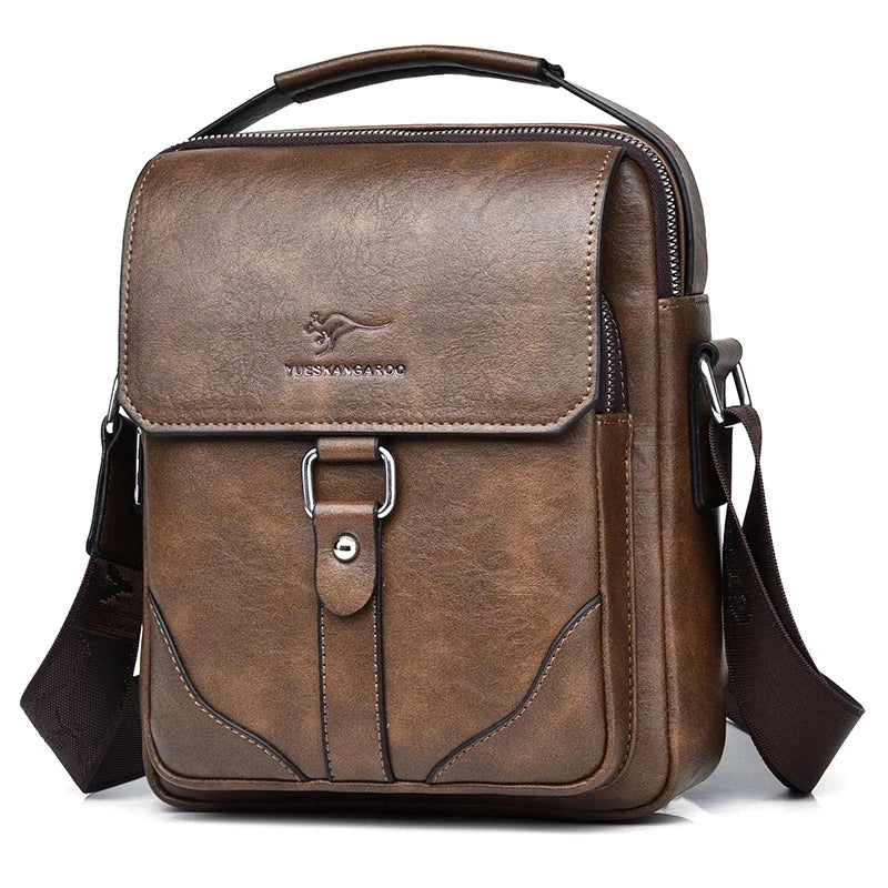 Sac Bandoulière Multipoches en Cuir de Luxe pour Homme