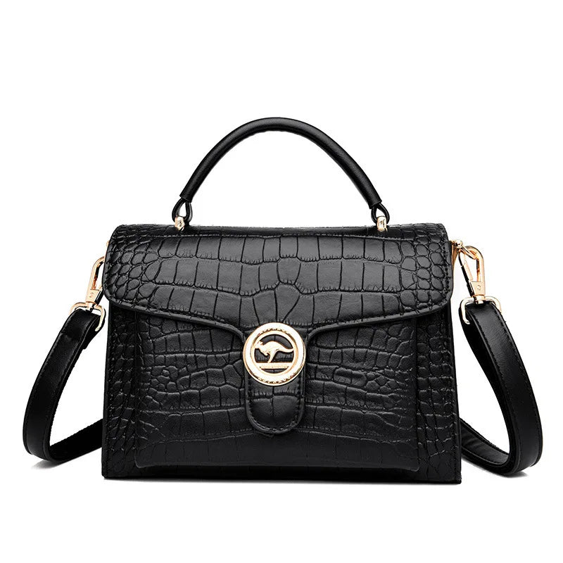 Sac à Main Effet Croco Classique en Cuir de Luxe