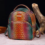 Sac à Dos Effet Croco de Petit Format Chic pour Femme