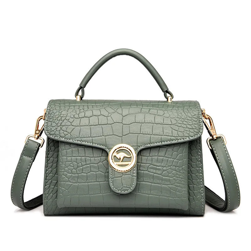 Sac à Main Effet Croco Classique en Cuir de Luxe