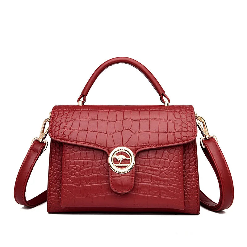 Sac à Main Effet Croco Classique en Cuir de Luxe