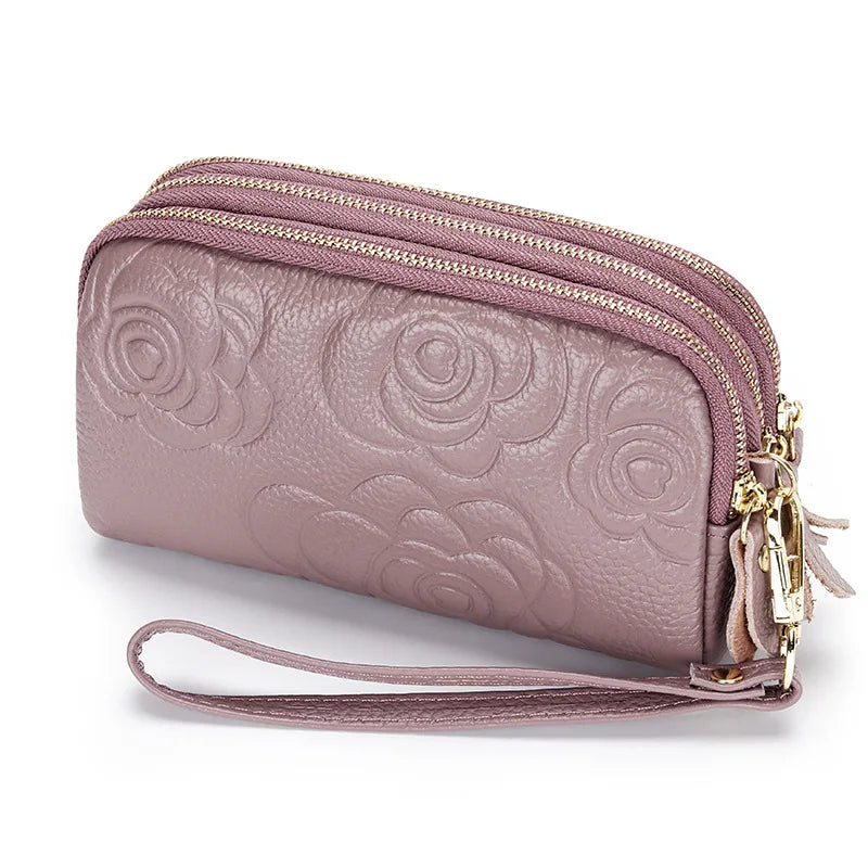 Portefeuille en Cuir avec Sangle Détachable pour Femme