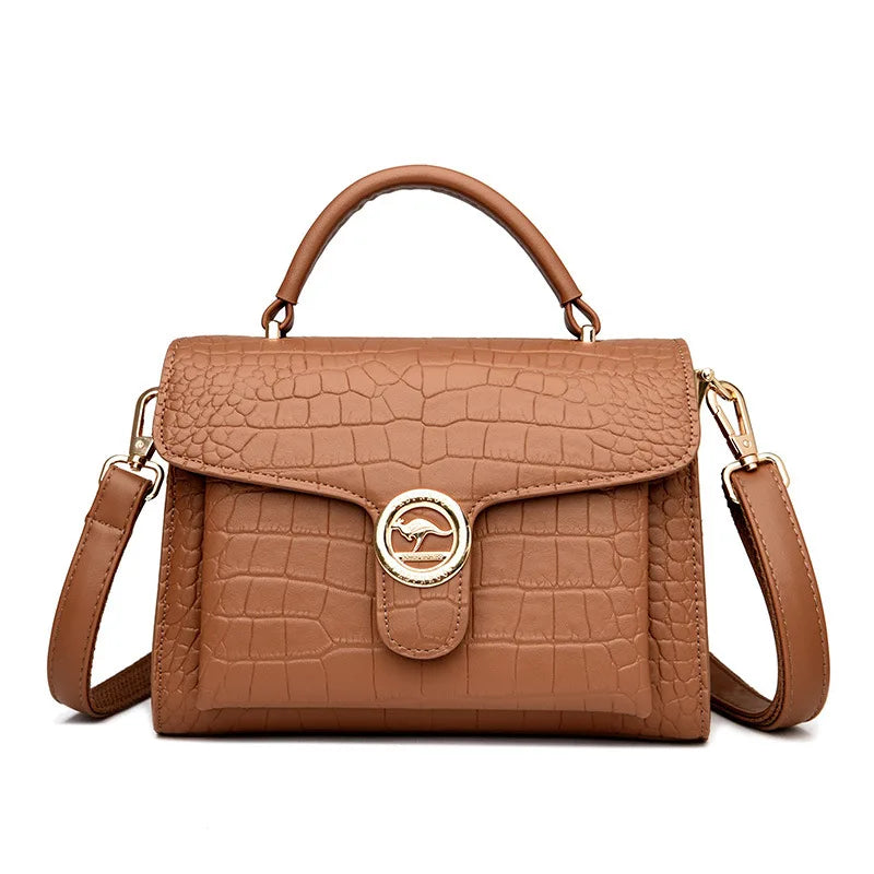 Sac à Main Effet Croco Classique en Cuir de Luxe