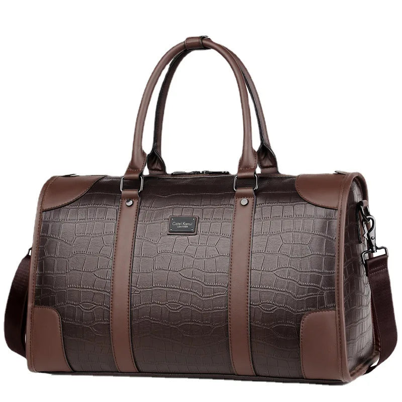 Sac de Voyage à Bandoulière Simple de Luxe en Cuir