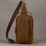 Sac Bandoulière Fonctionnel en Cuir Vintage pour Homme