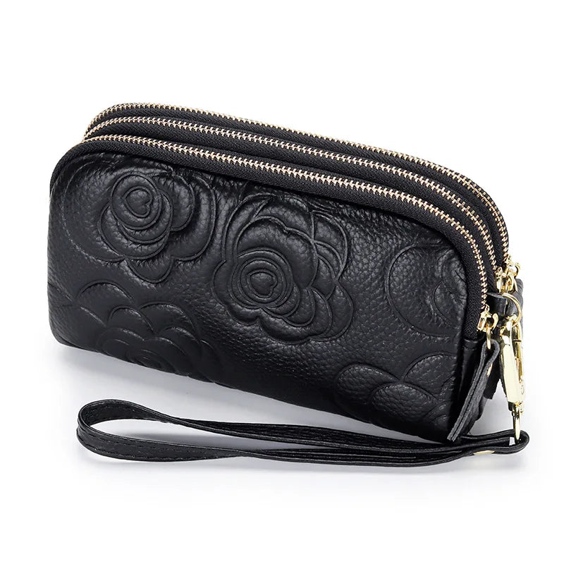 Portefeuille en Cuir avec Sangle Détachable pour Femme