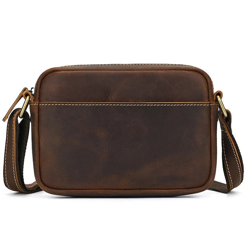 Sacoche à Bandoulière Vintage en Cuir pour Homme