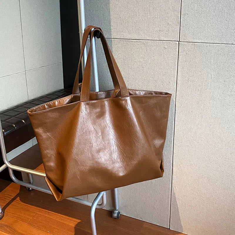 Sac Cabas Classique de Grande Capacité en Cuir