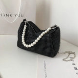 Sac À Main Strass Luxe Anse Perles
