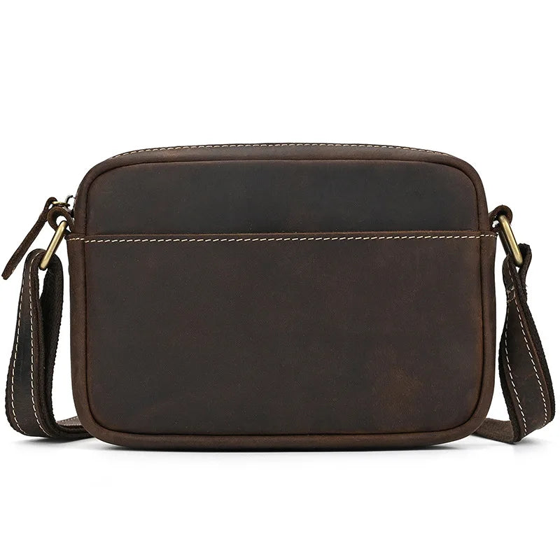 Sacoche à Bandoulière Vintage en Cuir pour Homme